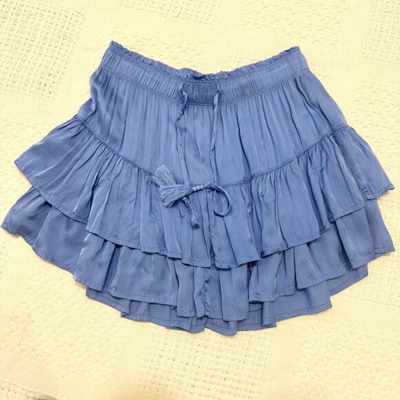 Aerie medium Sweet N Silky tiered ruffle mini skirt SK 3096 - Picture 7 of 11